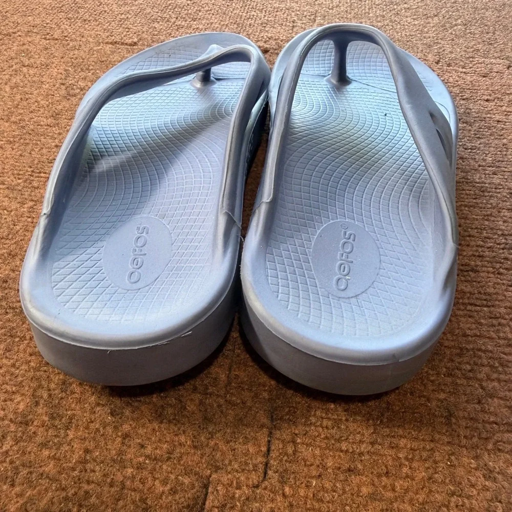 OOFOS OOriginal Recovery Sandals Slate Blue Mens 9 Womens 11 EU 42 Flip Flops A-